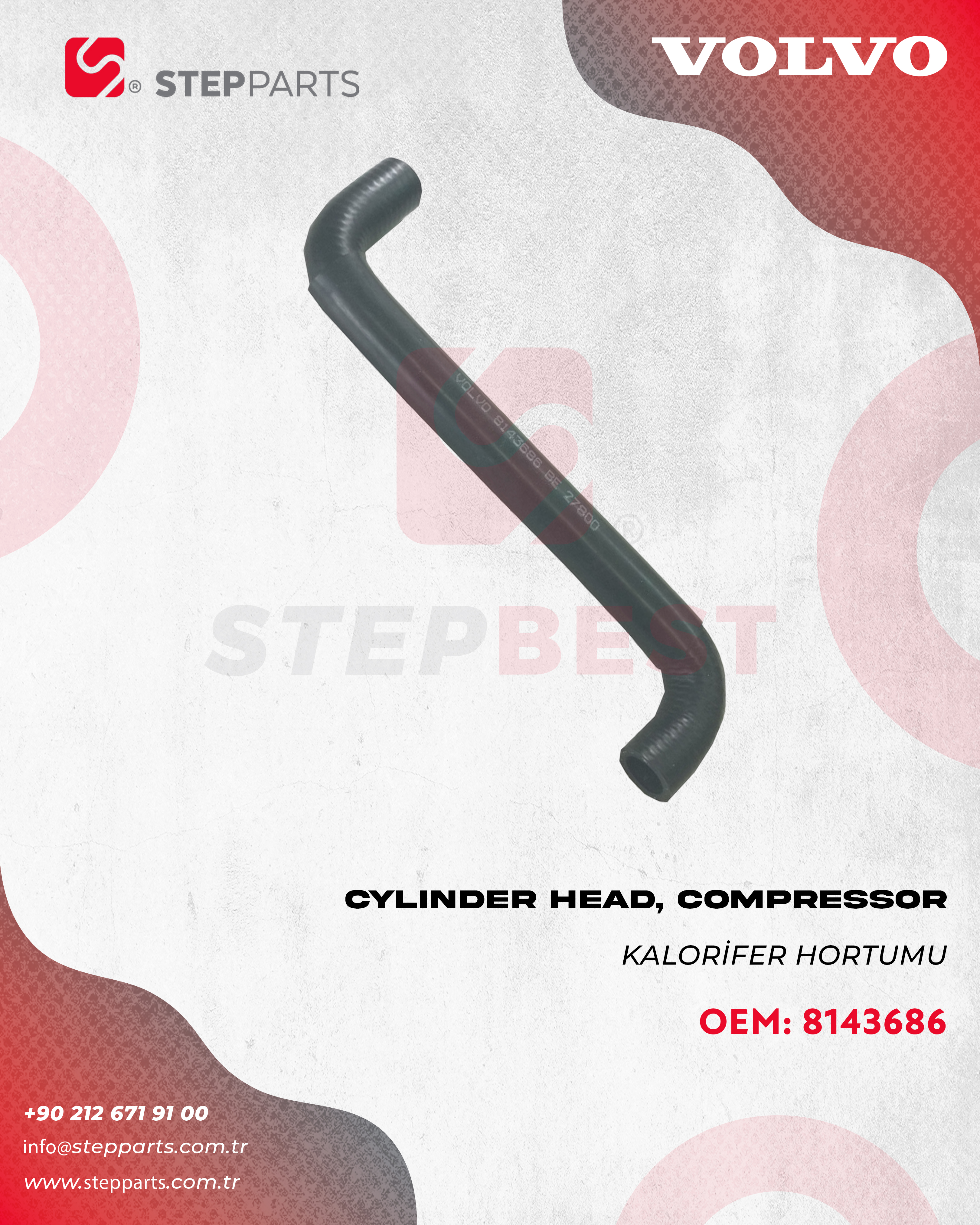 8143686 - VOLVO KALORİFER HORTUMU 20x30x370MM